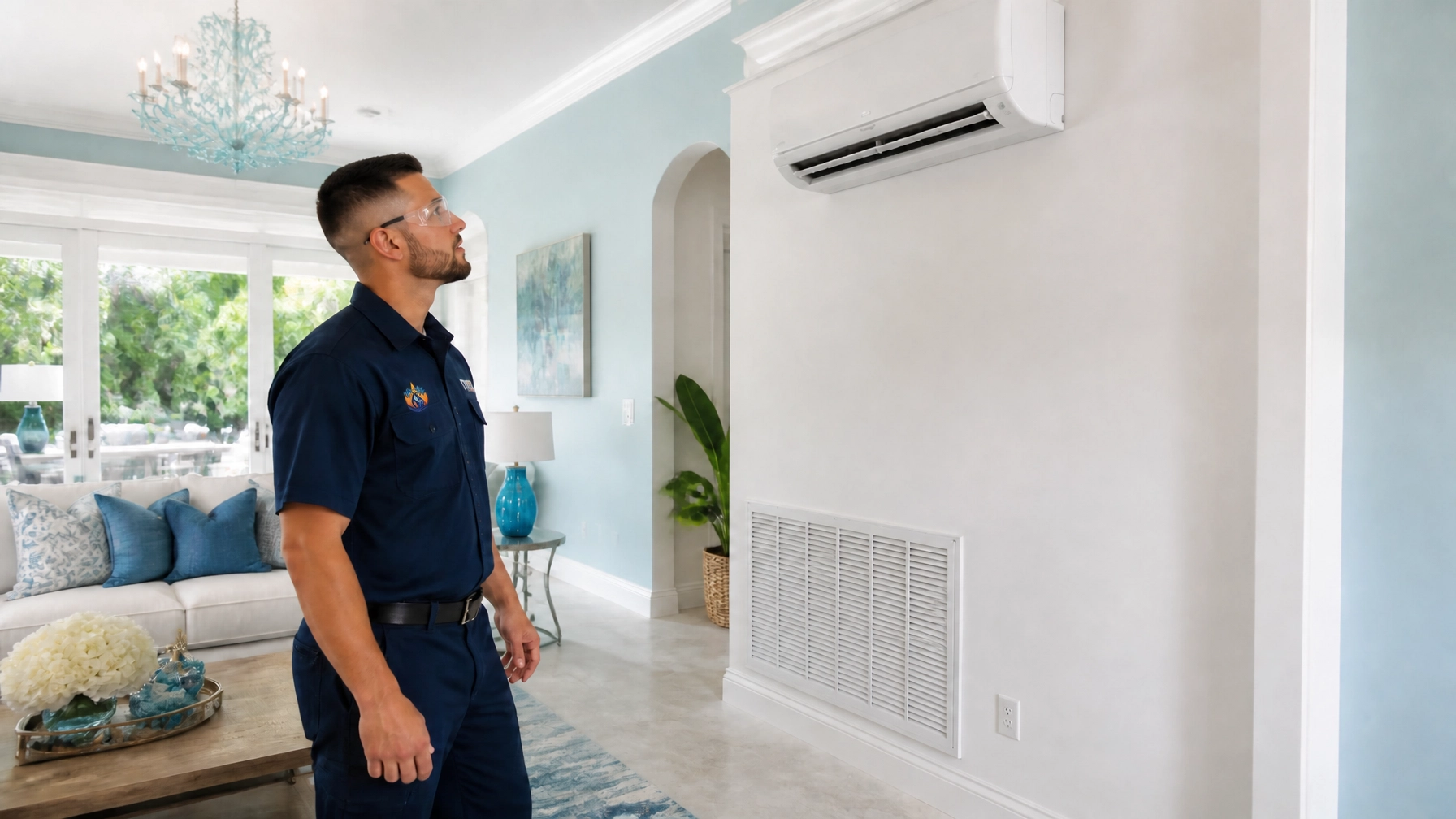 Fresh And Flawless Corp HVAC technician providing residential preventive maintenance.